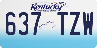 KY license plate 637TZW