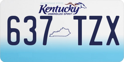 KY license plate 637TZX
