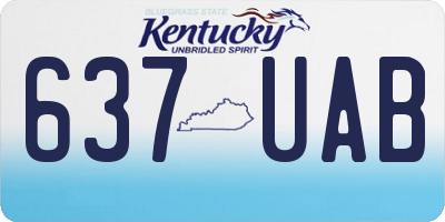 KY license plate 637UAB