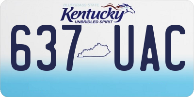 KY license plate 637UAC