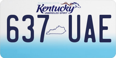 KY license plate 637UAE