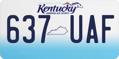 KY license plate 637UAF