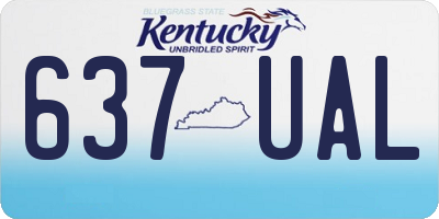 KY license plate 637UAL