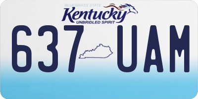 KY license plate 637UAM