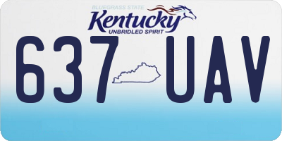 KY license plate 637UAV