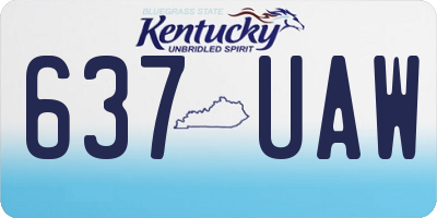 KY license plate 637UAW