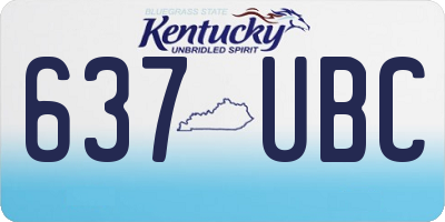 KY license plate 637UBC