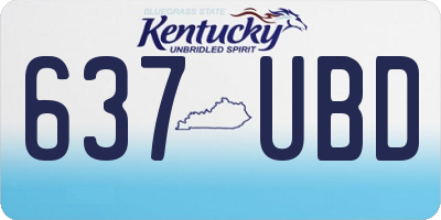 KY license plate 637UBD