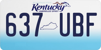 KY license plate 637UBF