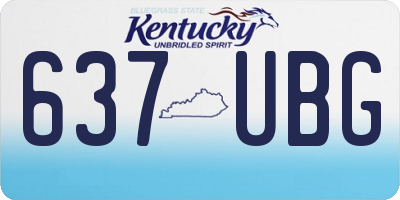 KY license plate 637UBG