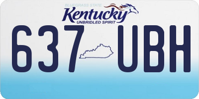 KY license plate 637UBH