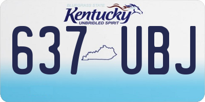 KY license plate 637UBJ