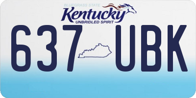 KY license plate 637UBK