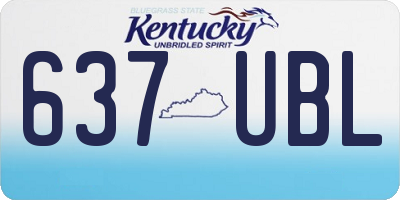 KY license plate 637UBL