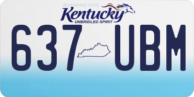 KY license plate 637UBM