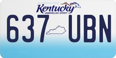 KY license plate 637UBN