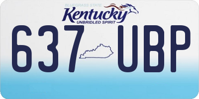 KY license plate 637UBP