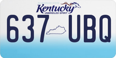 KY license plate 637UBQ