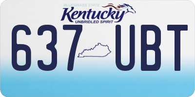 KY license plate 637UBT