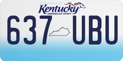 KY license plate 637UBU