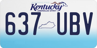 KY license plate 637UBV