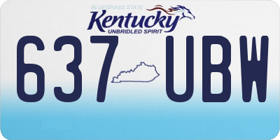 KY license plate 637UBW