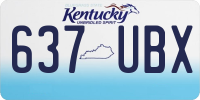 KY license plate 637UBX