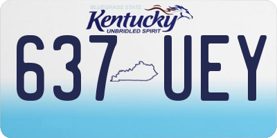 KY license plate 637UEY