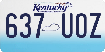 KY license plate 637UOZ
