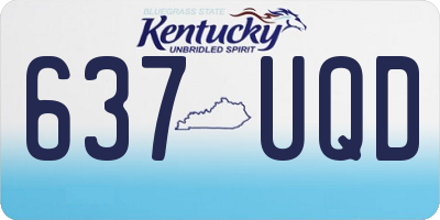 KY license plate 637UQD