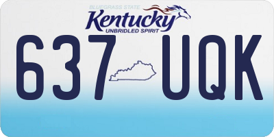KY license plate 637UQK