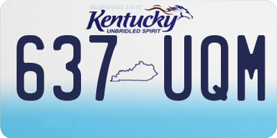 KY license plate 637UQM