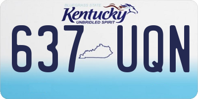 KY license plate 637UQN