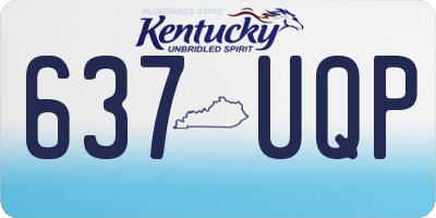 KY license plate 637UQP
