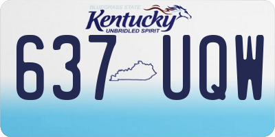 KY license plate 637UQW