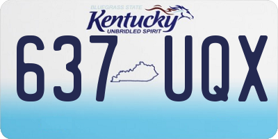 KY license plate 637UQX