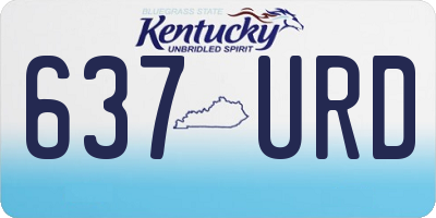KY license plate 637URD