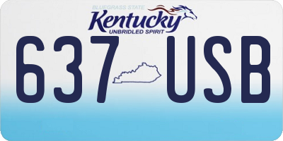 KY license plate 637USB