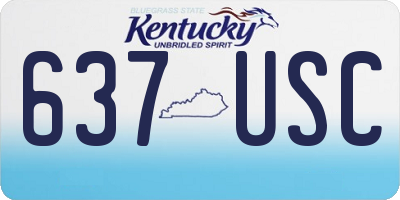 KY license plate 637USC
