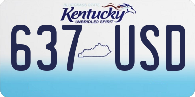KY license plate 637USD