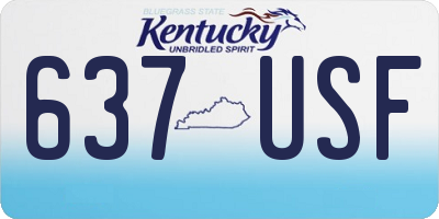 KY license plate 637USF
