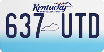KY license plate 637UTD