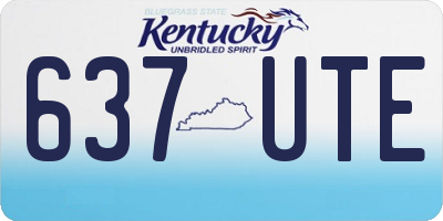 KY license plate 637UTE