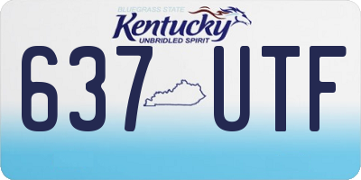 KY license plate 637UTF