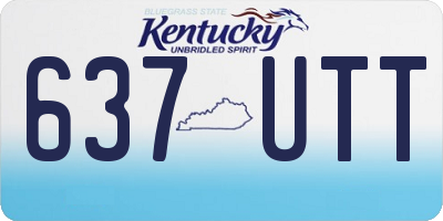 KY license plate 637UTT