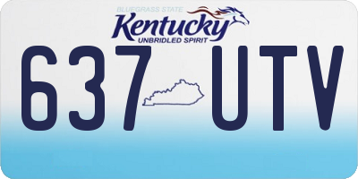 KY license plate 637UTV