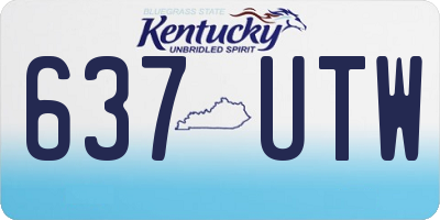 KY license plate 637UTW