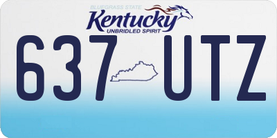 KY license plate 637UTZ