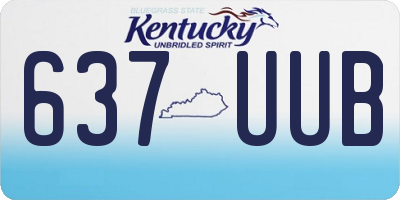 KY license plate 637UUB