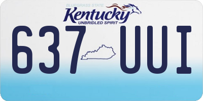 KY license plate 637UUI
